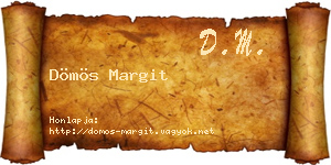 Dömös Margit névjegykártya
